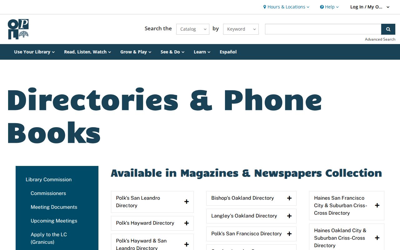 Albany people directories Oakland directory and phone book holdings