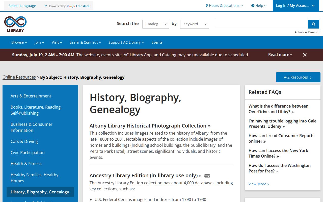 Albany public records Alameda County Library genealogy and newspaper resources